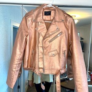 Rose Gold Leather Jacket